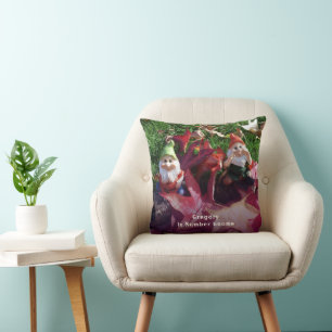 Garden Gnomes You Are Number Gnome Add Name Fall Throw Pillow