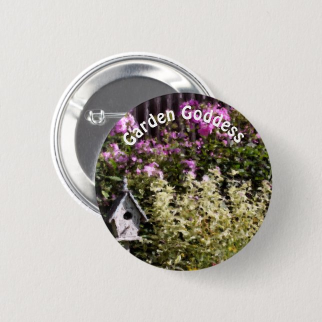 Garden Goddess Flower Garden Cute  2 Inch Round Button (Front & Back)