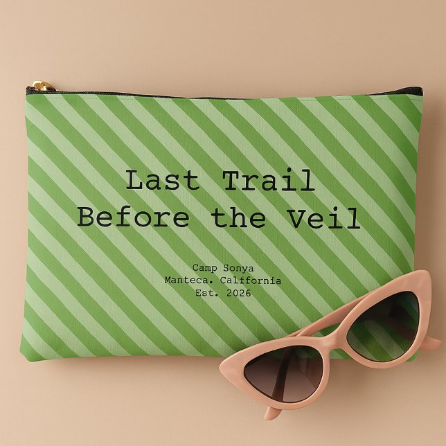 Garden Green Striped Bridesmaid Bachelorette Accessory Pouch (Creator Uploaded)