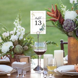 Garden Greens Gold Greenery Wedding Table Numbers