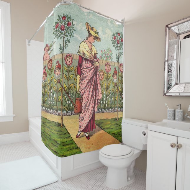 Garden Grow Flower Woman Art Antique (In Situ)
