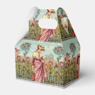 Garden Grow Flower Woman Art Antique Favor Box