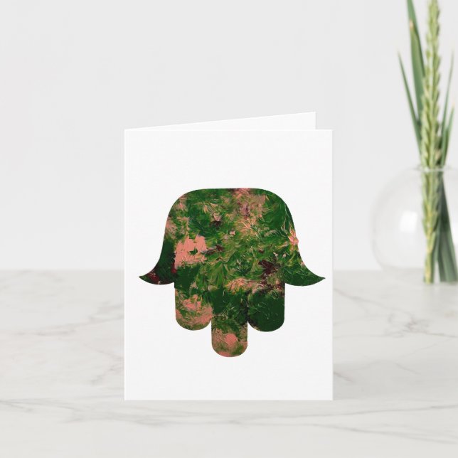 Garden Hamsa Balloon Painting Studio Art  Holiday Card (Front)