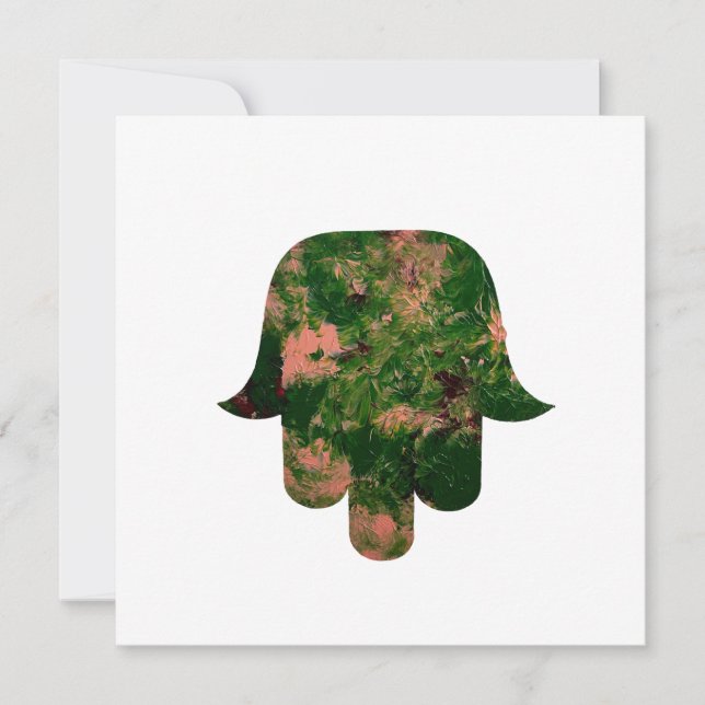 Garden Hamsa Balloon Painting Studio Art  Holiday Card (Front)