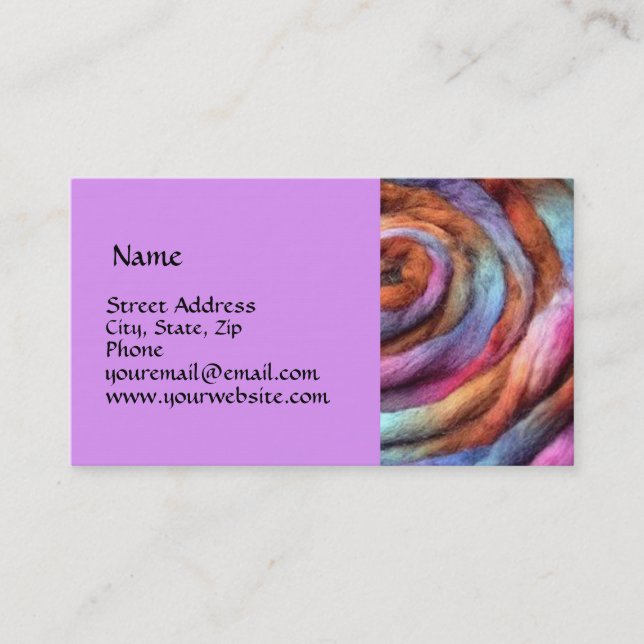 Garden Hand Dyed Roving Business Card (Front)
