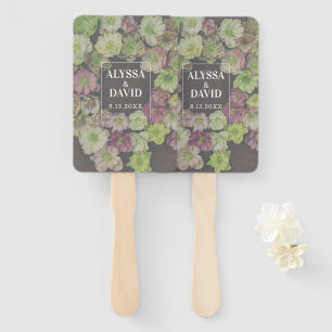 Garden Hellebore Wood and White Wedding Fan