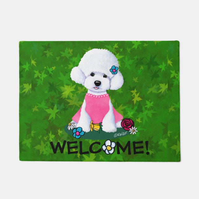 Garden Helper Bichon Doormat (Front)