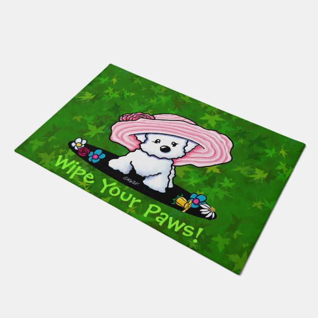 Garden Helper Bichon Frise Doormat (Angled)
