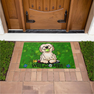 Garden Helper Goldendoodle Doormat