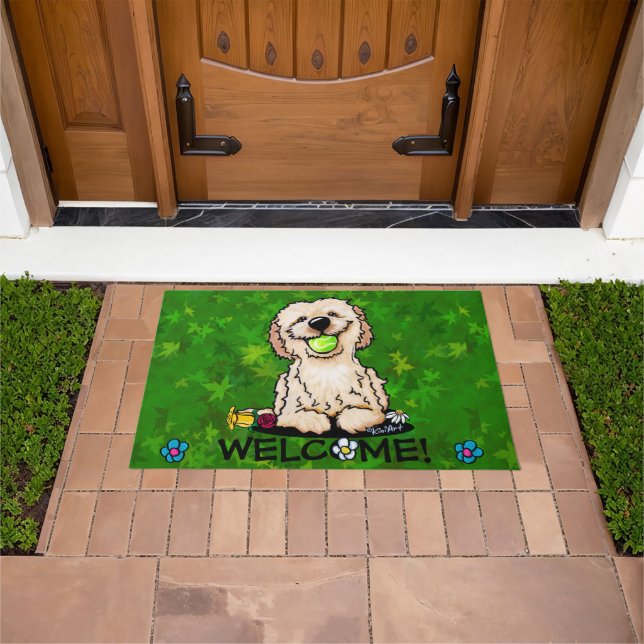 Garden Helper Goldendoodle Doormat (Outdoor)