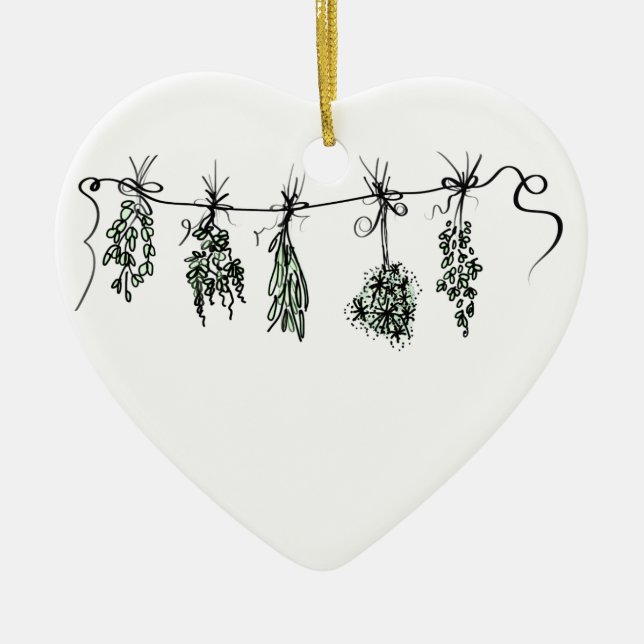 Garden Herbs botanical boho  Ceramic Ornament (Front)