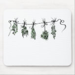 Garden Herbs botanical boho  Mouse Pad<br><div class="desc">A quaint,  cute design of bunches of drying kitchen herbs. Featuring basil,  thyme,  dill,  sage,  and rosemary.</div>