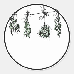 Garden Herbs Classic Round Sticker