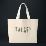 Garden Herbs Large Tote Bag<br><div class="desc">A quaint,  cute design of bunches of drying kitchen herbs. Featuring basil,  thyme,  dill,  sage,  and rosemary.</div>