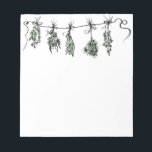 Garden Herbs Notepad<br><div class="desc">A quaint,  cute design of bunches of drying kitchen herbs. Featuring basil,  thyme,  dill,  sage,  and rosemary.</div>