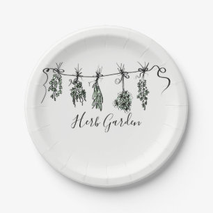 Garden Herbs Paper Plate