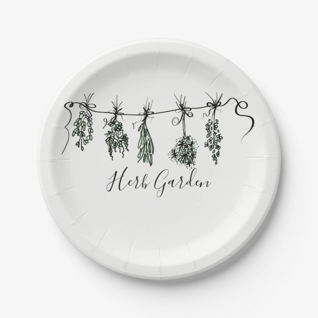 Garden Herbs Paper Plate (Front)