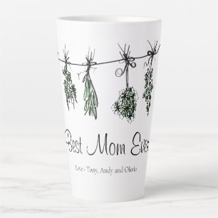 Garden Herbs sage basil thyme dill Best Mom Ever  Latte Mug