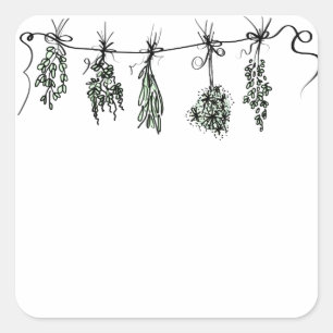 Garden Herbs Square Sticker