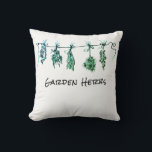 Garden Herbs Throw Pillow<br><div class="desc">A quaint,  cute design of bunches of drying garden herbs. Featuring basil,  thyme,  dill,  sage,  and rosemary.</div>