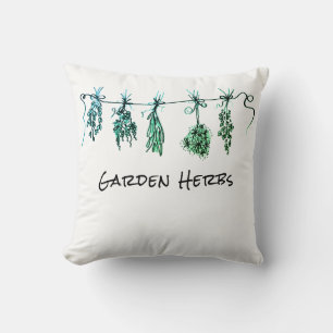 Garden Herbs Throw Pillow