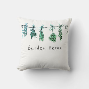 Garden Herbs Throw Pillow
