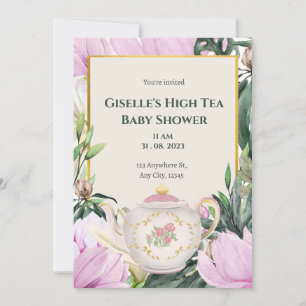 Garden High Tea Baby Shower Invitation 