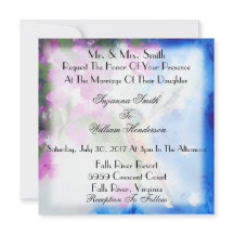 Garden Hummingbird Elegant Wedding Invitations