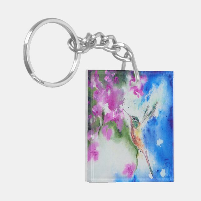 Garden Hummingbird Keychain Gift (Front Left)