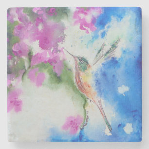 Garden Hummingbird Marble Stone Coaster