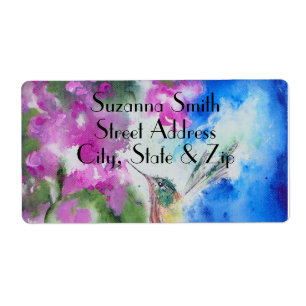 Garden Hummingbird Wedding Return Address Labels