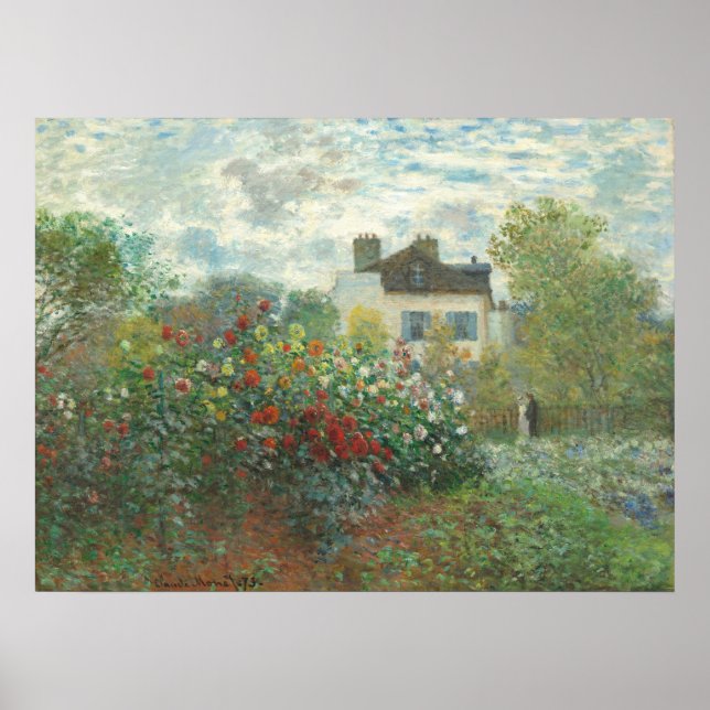 Garden in Argenteuil - Claude Monet Fine Art Poster (Front)