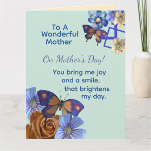 Garden in Bloom, Floral Butterfly Mother's Day  Card