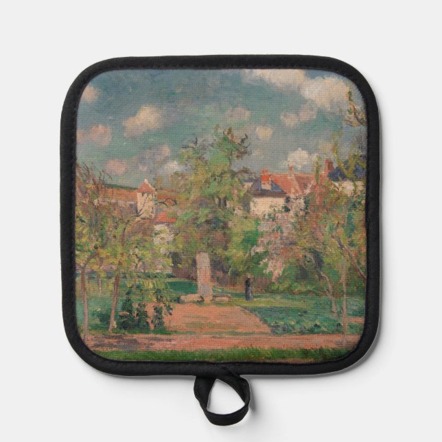 Garden in Full Sunlight, Camille PIssarro, 1876 Pot Holder (Front)