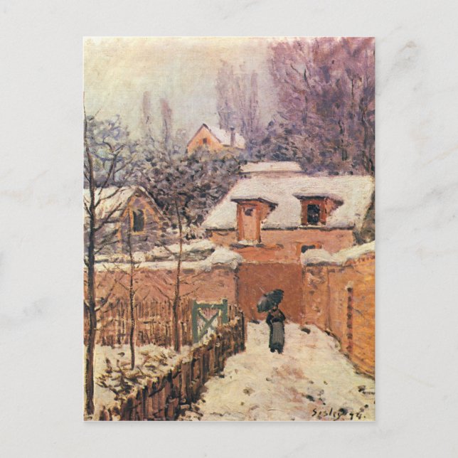 Garden in Louveciennes in the Snow Alfred Sisley Postcard (Front)