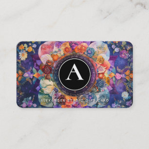 Garden in Motion Floral Mandala Design Business Card