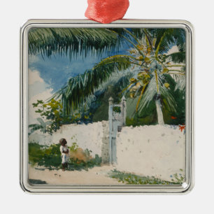Garden in Nassau, the Bahamas (Caribbean Art) Metal Ornament