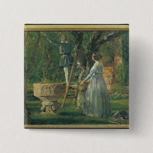 Garden in Ringsted with a Ancient Baptismal 2 Inch Square Button