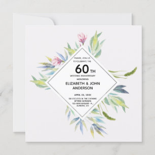 Garden in the Riviera 60th Wedding Anniversary Invitation