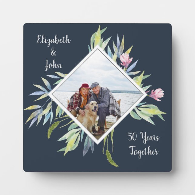 Garden in the Riviera Photo Custom Text Plaque (Front)