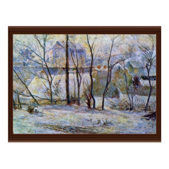 Garden In The Snow By Gauguin Paul (Best Quality) Postcard