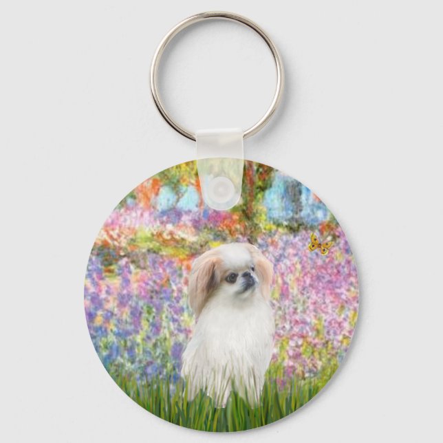 Garden - Japanese Chin (L2) Keychain (Front)