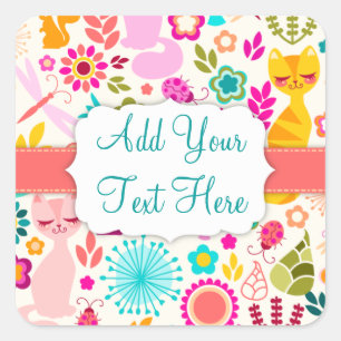 Garden Kitty Square Sticker