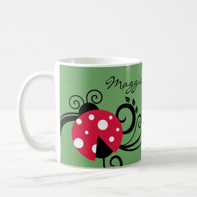 Garden Ladybug Botanical   Coffee Mug (Left)
