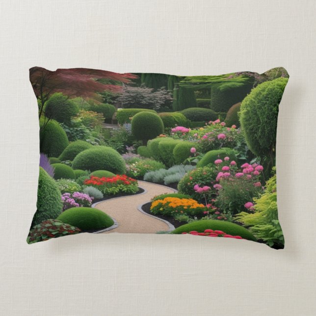 Garden landscape accent pillow (Back)