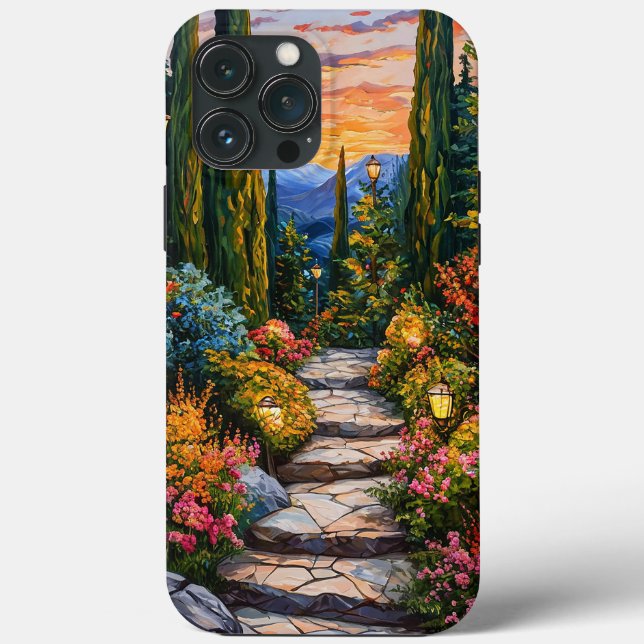 Garden landscape nature design Green peaceful Case-Mate iPhone Case (Back)