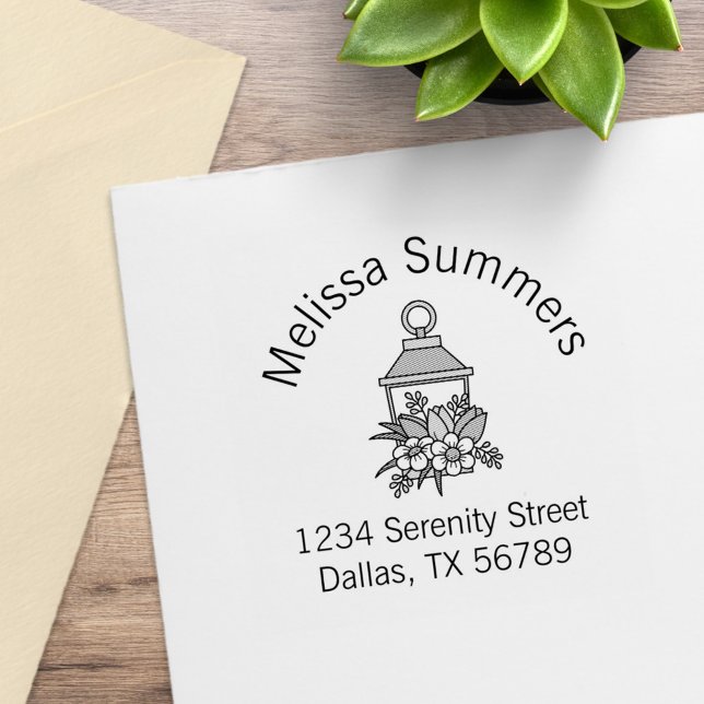 Garden Lantern Flowers Arch Address 4 Rubber Stamp (Creator Uploaded)