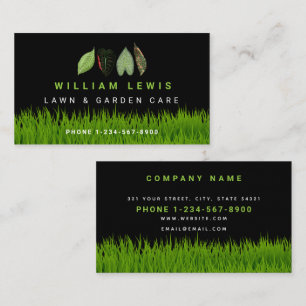 Garden Lawn Care Landscaping Leaves Business Logo Card