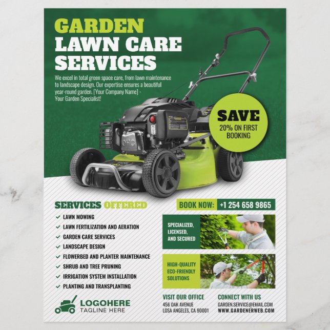 Garden, Lawn Mowing, Lawn Care Services  Flyer (Front)