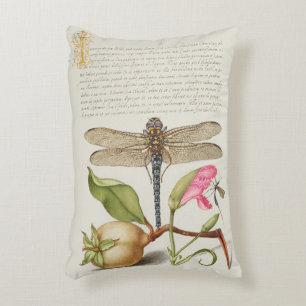 Garden life, Dragonfly, Pear, Carnation and Insect Accent Pillow